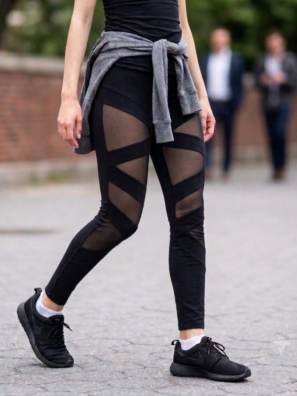 🪴$5/25🪴 Forever 21 Black Mesh Panel Active Leggings Small